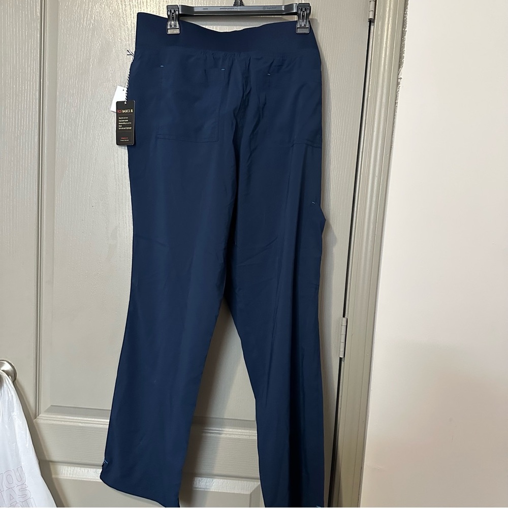 Navy Blue Koi Flared Elastic Waist Scrubs XL Regular NWT Healthcare Plain - Picture 4 of 4
